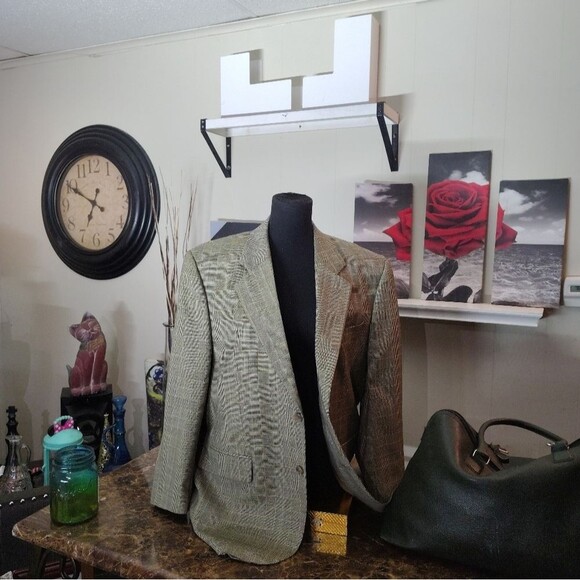 Jack Victor Montreal Men’s Plaid Wool Sport Coat – Tailored Classic 42 Reg - Picture 10 of 11